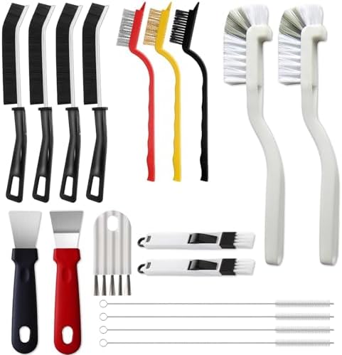 18Pcs Crevice Cleaning Brush Set, V Shape Grout Cleaner Brush for Deep Cleaning Gap, Hard Bristle Scrub Brushes Tools, Cleaning Supplies for Household Use, Bathroom, Kitchen, Toilet, Window by Unknown