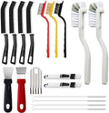 18Pcs Crevice Cleaning Brush Set, V Shape Grout Cleaner Brush for Deep Cleaning Gap, Hard Bristle Scrub Brushes Tools, Cleaning Supplies for Household Use, Bathroom, Kitchen, Toilet, Window by Unknown