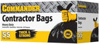 Commander 55 Gallon 3 MIL (eq) Heavy Duty Contractor Bags with Flap Ties - 36" x 56" with flaps - Pack of 10 - For Contractor, Industrial, & Outdoor - Image 2