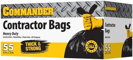 Commander 55 Gallon 3 MIL (eq) Heavy Duty Contractor Bags with Flap Ties - 36" x 56" with flaps - Pack of 10 - For Contractor, Industrial, & Outdoor - Image 2