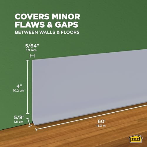 M-D Building Vinyl Wall Base, Silver Gray, 4in x 60ft Roll, 0.08in - Image 2