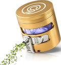 MANUAL Grinder AUTOMATIC Dispenser Large 2.5" Aluminum Alloy, for HOME & KITCHEN ONLY (Gold) by Cloudious9
