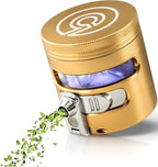 MANUAL Grinder AUTOMATIC Dispenser Large 2.5" Aluminum Alloy, for HOME & KITCHEN ONLY (Gold) by Cloudious9