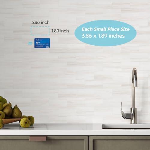 STICKGOO 10-Sheet Peel and Stick Backsplash on Subway Tile, Dolomite White - Image 5