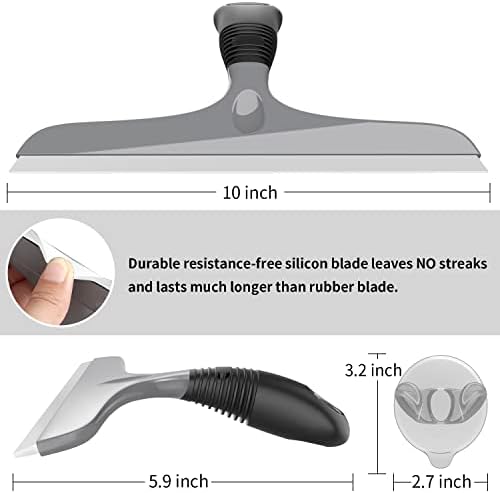MR.SIGA Silicone Squeegee for Shower Doors, 25 cm/10 inch, Gray & Black - Image 6