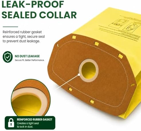 15 Pack AH10232 Sealed Collar Vacuum Bags for Hoover Commercial MPWR 40V Cordless Backpack Vacuum CH93619, CH93600 | Type CB1 Replacement Filter Bag with Leak-Proof Design - Image 2