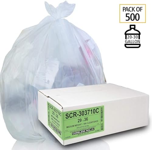 Aluf Plastics 20-30 Gal Clear Trash Bags, 10 Micron (EQ.) (500 Pack) - Image 3