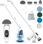 Electric Spin Scrubber, 200Mins Runtime Bathroom Scrubber with 3-Speed & LCD Display, Full-Body IPX7 Shower Scrubber with 8 Heads for Bathtub Kitchen Floor Grout, 53IN Extendable Handle by Unknown