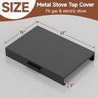 BJADE'S Stove Cover Board - 15"x22"x3" Gas/Electric Range Top Cover with Anti-Slip Feet, Kitchen Organizer & Noodle Board, Black Cooktop Protector for Counter Space Expansion - Image 2