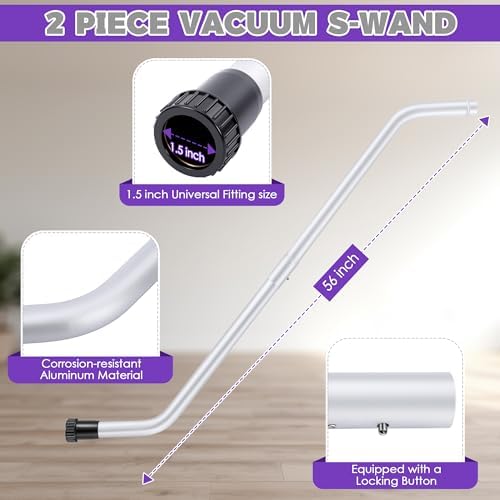 1 Pack Aluminum Vacuum S-Wand Replacement Compatible with Proteam,Silver - Image 2