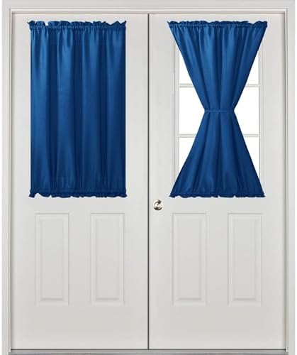 Hiasan French Door Curtains Privacy, Royal Blue, 24W x 40L, 1 Panel - Image 2