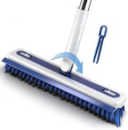 4-in-1 Floor Scrub Brush with Long Handle V-Shaped Crevice Brush Floor Scrubber Mop with Squeegee and Tweezer for Cleaning Gap Tile Bathroom Kitchen Patio Deck Garage by Hiitytin