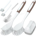 Holikme Dish Brush Cleaning Brush Set for Cleaning Groove Gap,Brown by Holikme