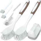 Holikme Dish Brush Cleaning Brush Set for Cleaning Groove Gap,Brown by Holikme