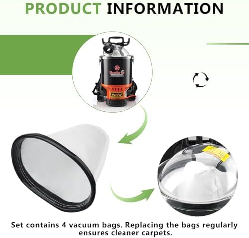 2KE2105000 HEPA Cloth Bag Liner for Hoover Vacuum Cleaner, 4 Pack - Image 4