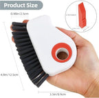 2 in 1 Groove Cleaning Brush, Grout Cleaner Tool & Multifunction Window Track Cleaner (with Hidden Scraper or Mini Dustpan) – for Glass Door Tracks, Window Sills, Sliding Doors (Orange) - Image 2