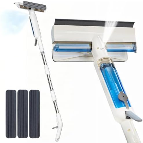 4-in-1 Window Cleaner with Extension Pole & Handle-Controlled Sprayer by Aklimida
