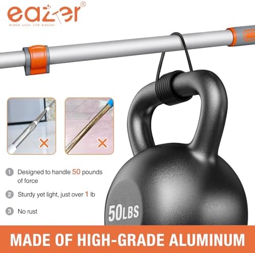 Eazer Floor Squeegee for Floor: Heavy Duty Scrubber with Extendable 60'' Aluminum Pole and Rubber Blade for Kitchen, Swimming Pool, Concrete Floors,Shower,Tiles,Garages,Windows,Glass,Pet Hair Removal - Image 4