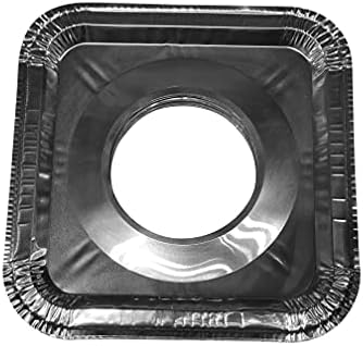 Aluminum Foil Square Gas Burner Disposable Heavy Thick Quality Bib Liners Covers (8.5" Square) from Cavalier (40 Pack) by CAVALIER