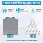 FIXSMITH Shop Towels, Pack of 100, Grey Microfiber Cleaning Cloth Bulk, Microfiber Towels for Cars, All-Purpose Absorbent Cleaning Rags, Dust Cloth for Automotive, Mechanic, Garage, 11.5 x 11.5 inch - Image 3