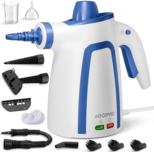 Steam Cleaner, Handheld Steam Cleaner for Home, Pressurized Steamer for Cleaning Carpet, Floor, Upholstery and Car, 13ft Extra-long Power Cord & 11 Multi-Purpose Accessories by AGORVIO