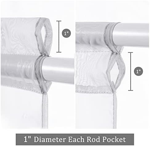 MIULEE Light Grey 25 x 40 Inches Sidelight Sheer Door Curtains - Image 2
