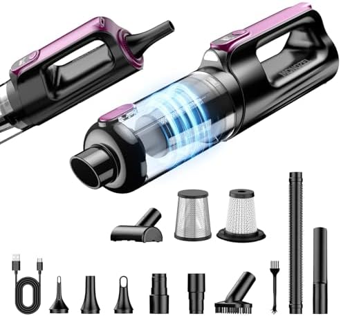 MONOZEL Cordless Handheld Vacuum Cleaner, 18000Pa 2 in 1 Car Vacuum Cleaner&Air Duster, 130W Brushless Motor with 7800mAh Battery, LED Light and Multi-Nozzles, Portable for Car, Home, Office, Pet by Sodilly