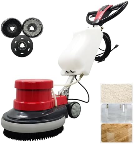 Floor Polisher Commercial Floor Scrubber Buffer Carpet Buffer Scrubber 17" Heavy Duty Polisher Machine 154RPM Multifunctional Carpet Cleaner with 3Gal Water Tank 110V by HayWHNKN