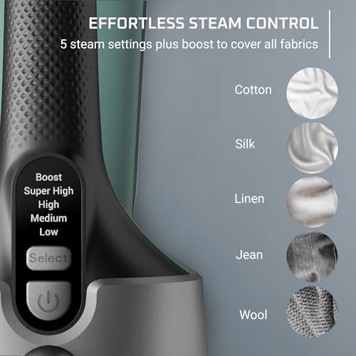 Rowenta Pure Force 2in1 Steamer & Iron: Powerful 1875 Watts, Vertical Steaming & Horizontal Ironing, Auto-off, XL Tank Capacity (7.1 Oz), Green Clothes Steamer DR8822 - Image 6