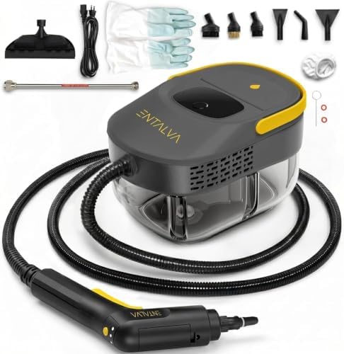 Handheld Steam Cleaner for Home & Car Detailing, 1600W Multi-Purpose Steamer, 1.69QT Large Tank Deep Cleaning Machine with 15 Accessories for Grout, Tile, Furniture by Unknown
