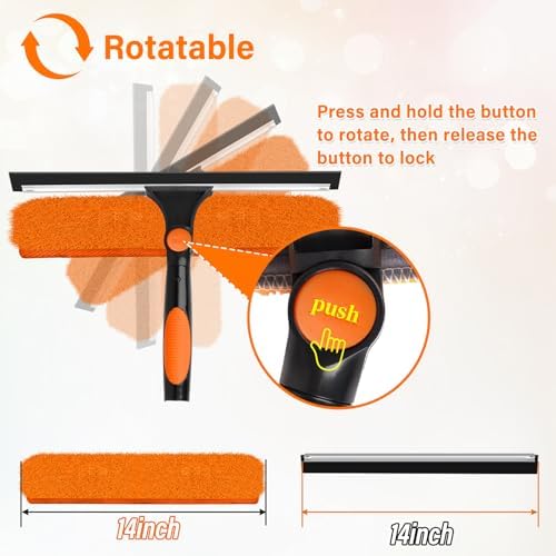 14" Extra-Wide Window Squeegee with 5-24FT Extension Pole - Image 4