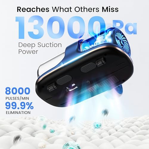 Mattress Vacuum Cleaner, 13KPa Bed Vacuum Cleaner with UV-C Light HEPA Filter & Ultrasonic, Versatile Cordless Handheld Vacuums for Bed, Sofa, Couch, Crib (Cordless) - Image 3