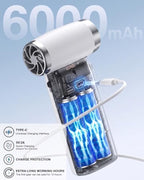 Electric Compressed Air Duster Cordless: 60 MPH High Wind Speed Mini White Air Blower for Electronics Portable Computer Cleaner Hand Keyboard Cleaning Powerful Duster for Car, Fans and Other Sences - Image 3