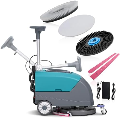 C5 18" Walk-Behind Commercial Floor Scrubber Machine, 500W Motor by KARHDIR