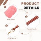 uxcell Wool Duster, 24.4" Natural Feather Cleaner Household Cleaning Duster with Solid Wooden Handle for Cleaning Fans Window Blinds Shelves Furniture, Pink - Image 3