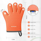 MAD SHARK Silicone Oven Mitts with Fingers Heat Resistant 450°F in Kitchen - Image 5