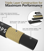 3/8" ID 4800PSI Pressure Washer Hose 25FT, Steel Wire Braided Pressure Hose - Image 4