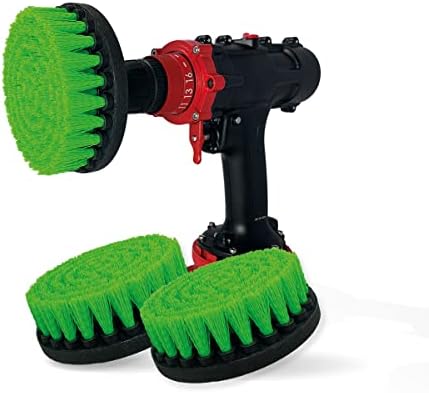 Premium Drill Brush Professional – Medium-Stiff 5 in Green Set of 3 | Scratch-Free Kitchen Cleaning Brush for Ovens, Hobs, Worktops, Floor Tiles, Linoleum and Greasy Cookware - Image 5