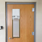 NICETOWN Greyish White Classroom Door Window Cover, Lockdown Shade by NICETOWN