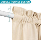 Hiasan French Door Curtains Privacy, Beige, 24W x 40L, 1 Panel - Image 3
