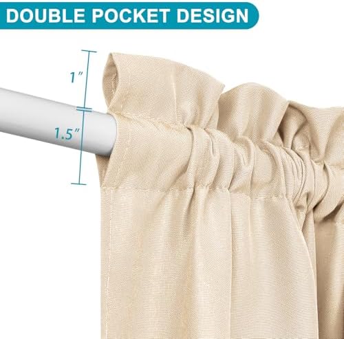Hiasan French Door Curtains Privacy, Beige, 24W x 40L, 1 Panel - Image 3