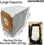 10 Vacuum Cleaner Dust Bags Compatible with Kärcher BVL 5/1 BP Backpack Non-Woven Fabric, VM-Bvl-5-1 - Image 2