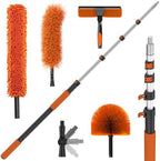 26FT High Reach Duster Kits with 5-20FT Extension Pole, Cobweb Duster with Telescoping Pole, Washable Ceiling Fan Cleaner & Window Squeegee for Glass Surfaces & High Roof by Unknown