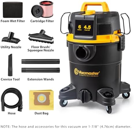 Vacmaster Professional VDK611PF 0201 6 Gal Wet/Dry Vac Self-Cleaning Filter - Image 2