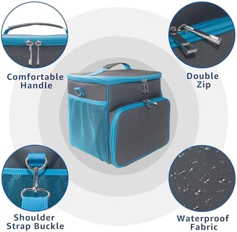 Carry Bag for Bissell SteamShot Steam 39N7V/39N7A Cleaner, Handheld Steam Cleaner attachments, Adjustable Compartments Large Storage Bag for bissell steamshot accessories, Bag Only (Gray & Blue) - Image 2