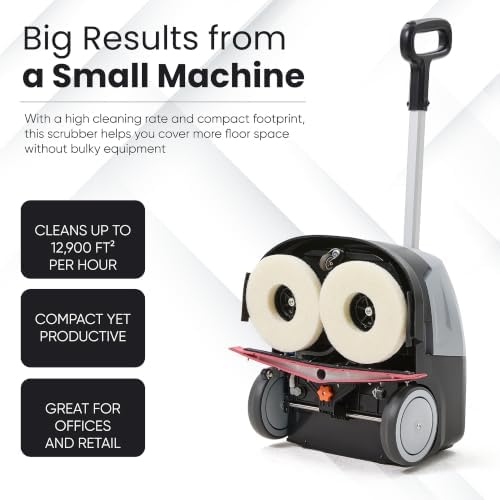 Battery Powered Walk Behind Mini Automatic Floor Scrubber Machine – Compact & Portable, 15” Cleaning Width, 90-Minute Runtime, 170 RPM – Ideal for Small Commercial Spaces, Offices, Retail & More - Image 5