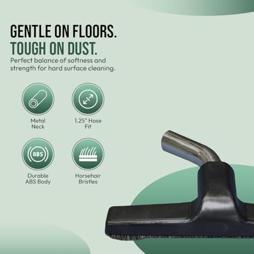 Selgo Hardwood Eureka & Universal Vacuum Cleaner Floor Brush 1 ¼ inch (1.25'') (32mm) Inner Diameter with Horse Hair Soft Bristles 10” Wide (Black - Metal) - Image 2