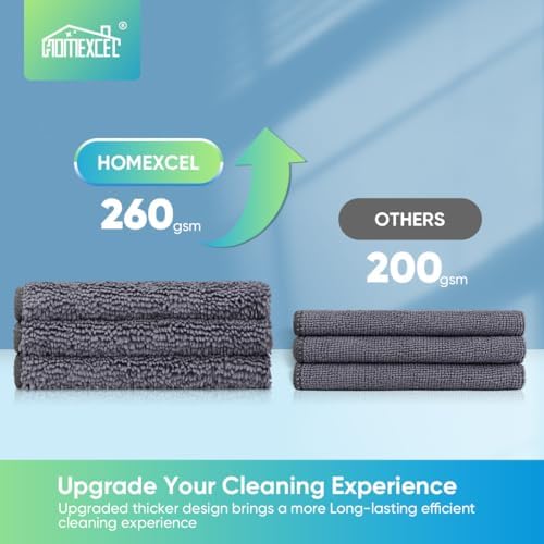 HOMEXCEL Grey Microfiber Cleaning Cloth, Microfiber Towels for Car, 12 Pack - Image 4