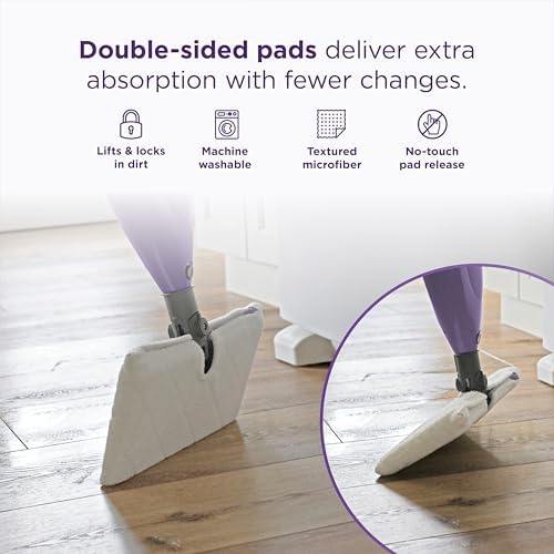 Shark Steam Pocket Mop with 2 Washable Double-sided Pads, Purple, S3501 - Image 5