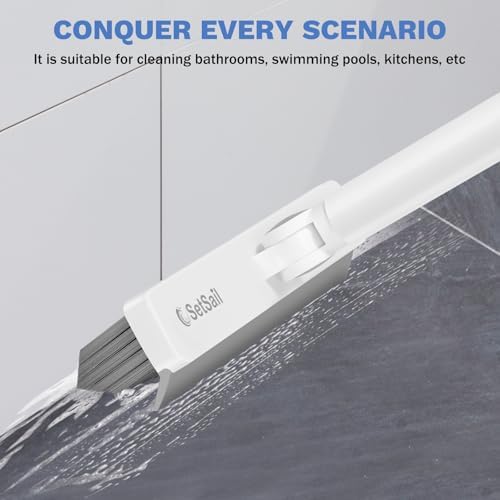 SetSail Grout Cleaner Brush with Long Handle, V-Shaped Floor Scrub Brush - Image 6